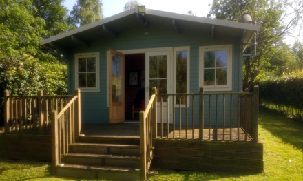 summer house garden wifi installation in wooden cabin garden gym to give internet access with wifi